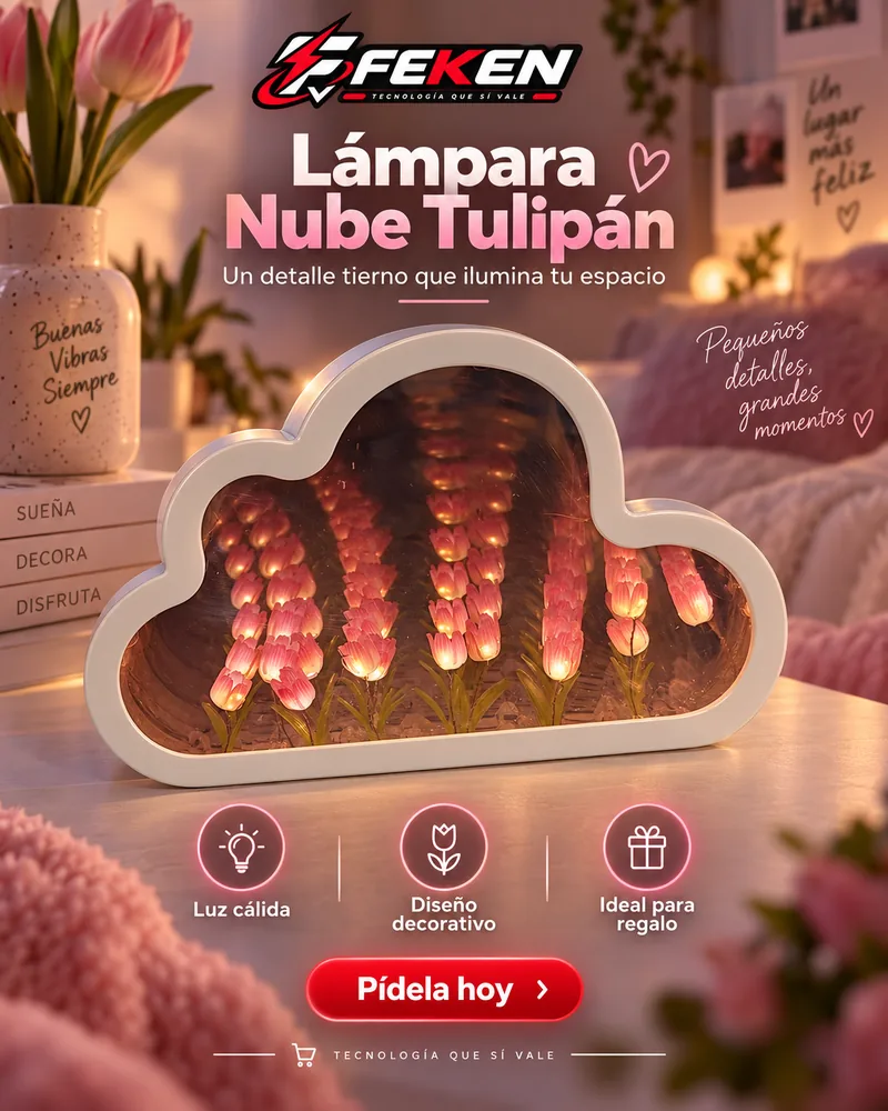 Lámpara Espejo Nube con Tulipanes A2503-290