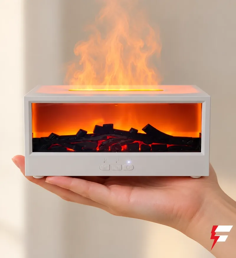 Humidificador con Efecto de Llama Tipo Chimenea